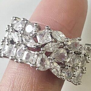 NEW fully covered, 360 sparkling diamond stones ring size 5 or size 6